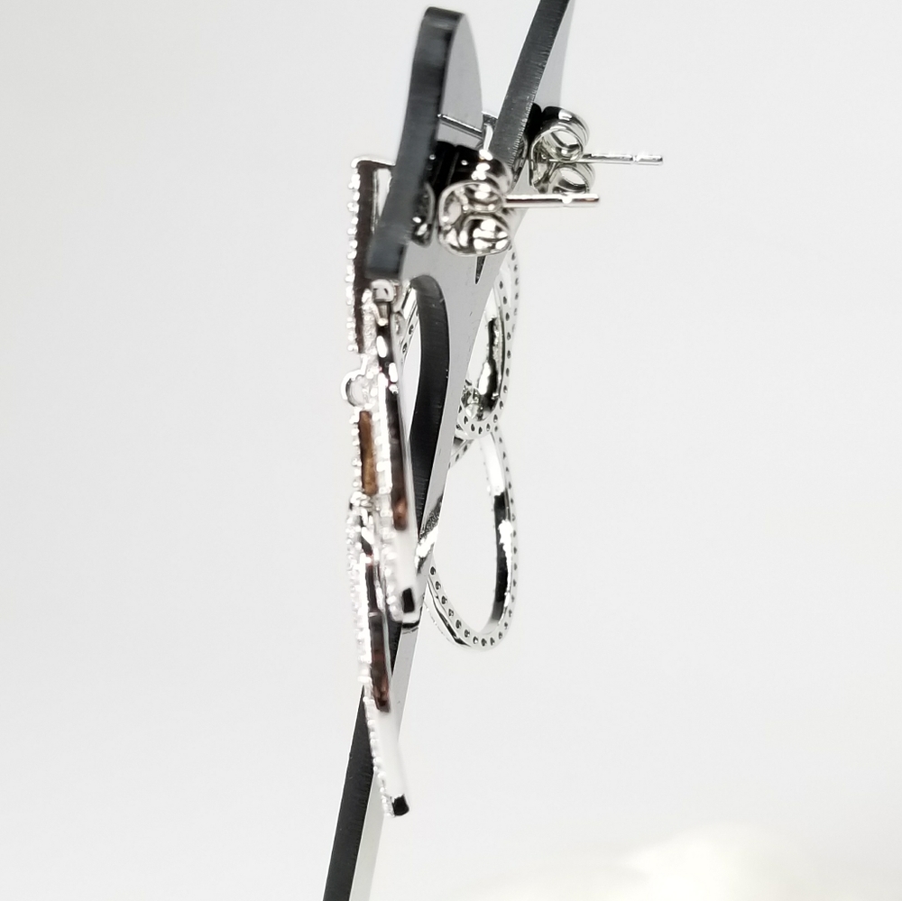 NEW Pave CZ Statement Earrings - Picture 8 of 8